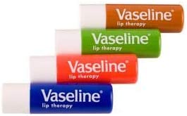 Image of Vaseline Lip Therapy Stick with Petroleum Jelly (Original, Aloe Vera, Rosy Lips, Cocoa Butter)- 4pk