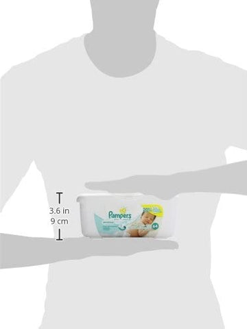 Image of Pampers Sensitive, Water Based Baby Wipes, 64 Count