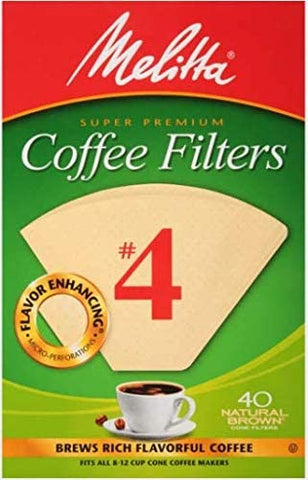 Image of MELITTA INC Melitta 624412#4 Natural Brown Cone Coffee Filters, CT