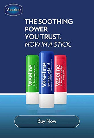 Image of Vaseline Lip Therapy Original | Lip Balm with Petroleum Jelly for Providing Your Lips with Ultimate Hydration and Essential Moisture to Treat Chapped, Dry, Peeling, or Cracked Lips; 0.16 Oz (3 Pack)
