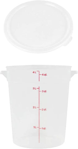 Image of Cambro RFS4PP190 4 Qt. Translucent Round Storage Container with RFSC2PP190 Translucent Lid