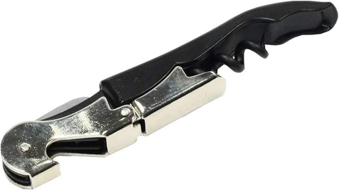 Image of Chef Craft 21318 1-Piece Waiters Corkscrew, Black and Silver, 4-1/2-Inch