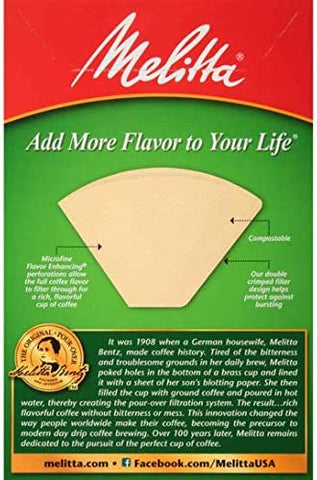 Image of MELITTA INC Melitta 624412#4 Natural Brown Cone Coffee Filters, CT