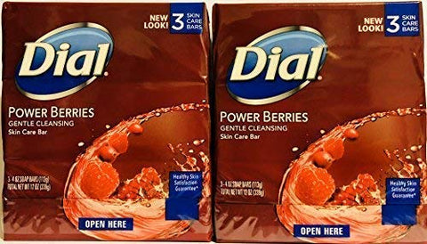 Image of Dial Glycerin Soap Bars with Power Berries, 4 oz bars, 3 ea (Pack of 2)