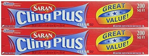 Image of Saran Wrap Cling Plus Wrap 200 sq.', Boxed, Pack of 2