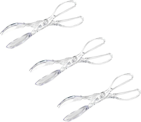 Image of Chef Craft Premium Clear Salad Tongs Heavy Duty Design, 11.25-Inches Long (3-Pack)