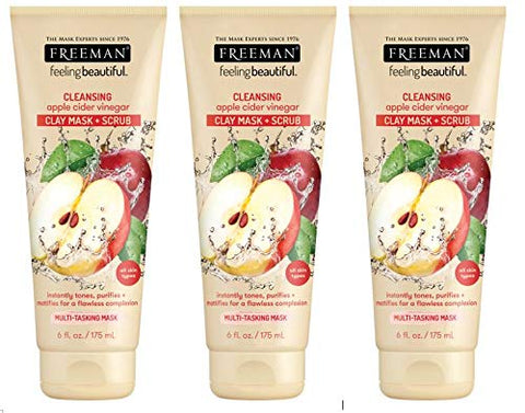 Image of Freeman Facial Apple Cider Vinegar Clay Mask + Scrub 6 Ounce (177ml) (3 Pack)