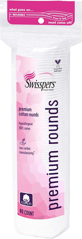 Image of Swisspers Premium 100% Natural Cotton Rounds, Hypoallergenic, Reclosable Bags