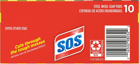 Image of S.O.S-10002 , Steel Wool Soap Pads, 10 Ct