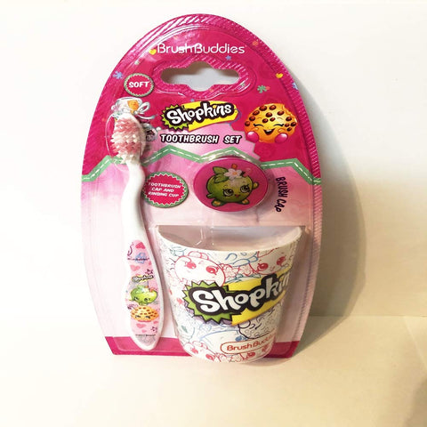 Image of Brush Buddies Children's Soft Bristle Toothbrush Set Including Toothbrush, Rinsing Cup, and 3D Toothbrush Cap