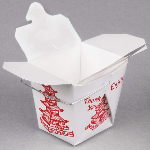 Image of Chinese Take Out Boxes PAGODA 8 oz/Half Pint Party Favor and Food Pail