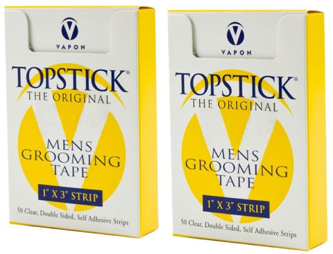 Image of Vapon Topstick 1" X 3" - 50 Strips in each box (2 boxes) Hypo-Allergenic All Purpose Clear Double Tape