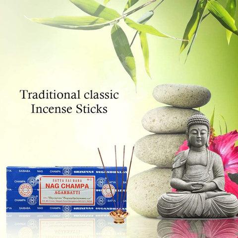 Image of Satya Sai Baba Nag Champa Agarbatti Pack of 2 Incense Sticks Boxes 250gms Each Hand Rolled Agarbatti Fine Quality Incense Sticks for Purification, Relaxation, Positivity, Yoga, Meditation
