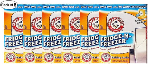 Image of Arm & Hammer baking Soda, Fridge-N-Freezer Pack, Odor absorber, 14 oz, Pack Of 6