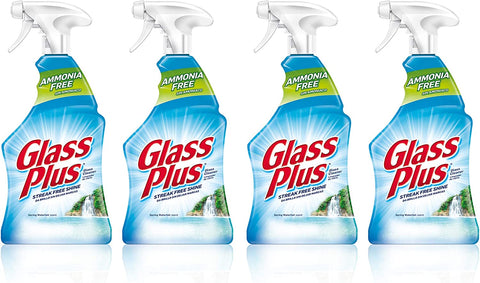Image of Glass Plus Glass Cleaner, 32 fl oz Bottle, Multi-Surface Glass Cleaner (Pack of 4)