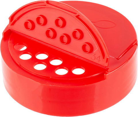Image of Set of 2 Spice Jars - 32 Onces Plastic General Use Storage Containers - with Red Dual Shake Lid