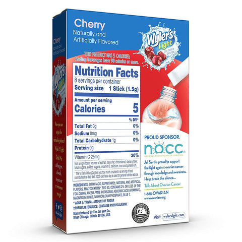 Image of Wyler’s Light Singles-To-Go Sugar Free Drink Mix, Cherry, 8 CT Per Box (Pack of 3)