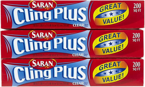 Image of Saran Cling Plus Plastic Wrap - 200 ft - 3 pk