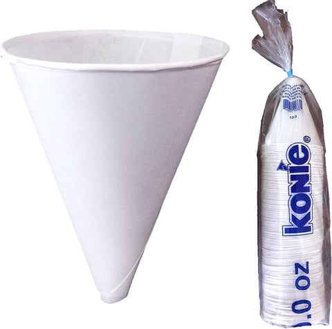 Image of Konie Funnel Cups - 10.0KRF Recyclable Paper Cone Funnel, 10 oz Disposable {Tazas de cono de embudo}