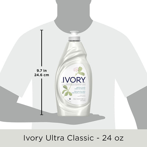 Image of Ivory Concentrated Dishwashing Detergent, Classic Scent, 24 Ounce, (Pack of 3)…