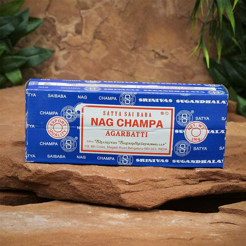 Image of Satya Sai Baba Nag Champa Agarbatti Pack of 2 Incense Sticks Boxes 250gms Each Hand Rolled Agarbatti Fine Quality Incense Sticks for Purification, Relaxation, Positivity, Yoga, Meditation