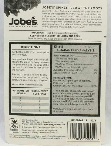 Image of Jobes Fertilizer Spikes for Beautiful Houseplants