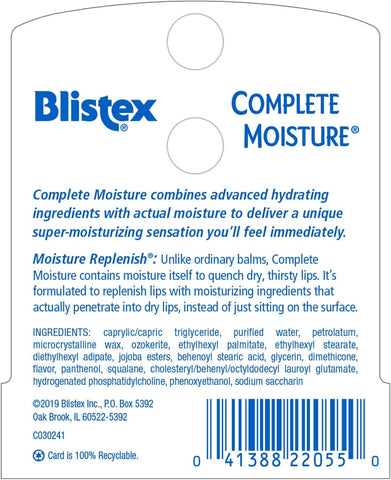Image of Blistex Complete Moisture Lip Balm, 0.15 oz. stick, Pack of 12