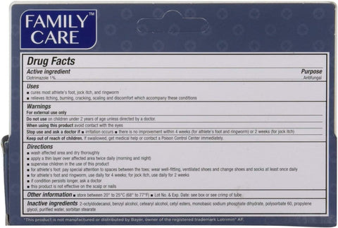 Image of 2 Pk. Family Care 831527005052-1 Clotrimazole Anti-Fungal Cream, 1% USP