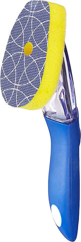 Image of Dawn Superfabric Sponge Soap Dispensing Dish Wand, 11.7" x 3.75" x 2.5", Blue/White