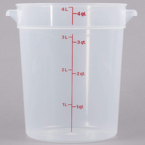 Image of Cambro RFS4PP190 4 Qt. Translucent Round Storage Container with RFSC2PP190 Translucent Lid