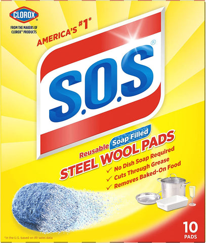 Image of S.O.S-10002 , Steel Wool Soap Pads, 10 Ct