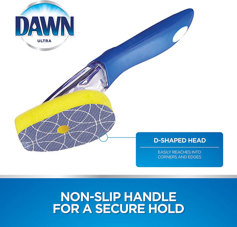 Image of Dawn Superfabric Sponge Soap Dispensing Dish Wand, 11.7" x 3.75" x 2.5", Blue/White