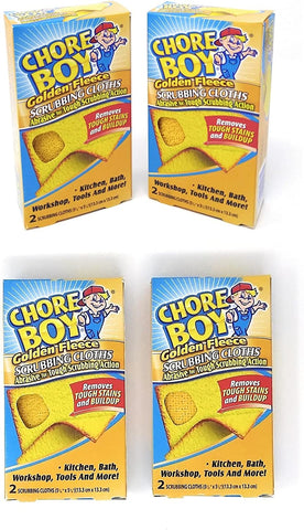 Image of Chore Boy Golden Fleece Scrubbing Cloths | 2-Units per Pack | 4-Pack | (Total of 8 Scrubbing Cloths)