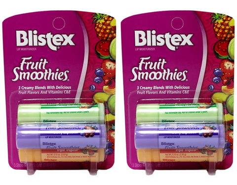Image of Blistex Fruit Smoothies Lip Moisturizers 3 Sticks 0.10 oz each Pack of 2