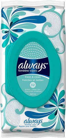 Image of Always Feminine Wipes, 0.498 Pound (Pack of 4)