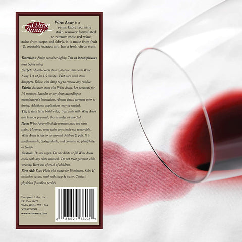 Image of Wine Away Red Wine Stain Remover - Perfect Fabric Upholstery and Carpet Cleaner Spray Solution - Removes Wine Spots - Spray and Wash Laundry to Vanish Stain - Wine Out - Zero Odor - 2 Ounce, Set of 3