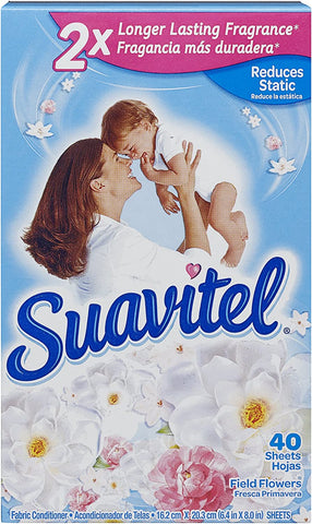 Image of Suavitel Fabric Softener Dryer Sheets, Field Flowers, 40 Count