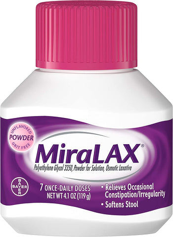 Image of MiraLAX - Laxative - Unflavored Powder - 4.1 oz. 17 Gram Strength - Polyethylene Glycol-McK