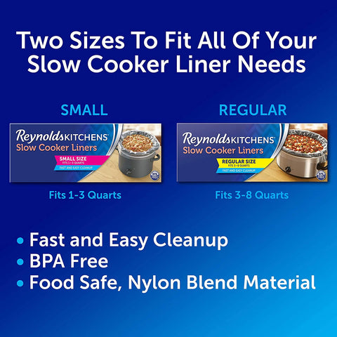 Image of Reynolds Kitchens Slow Cooker Liners, Regular (Fits 3-8 Quarts), 12 Total, 6 Count (Pack of 2)