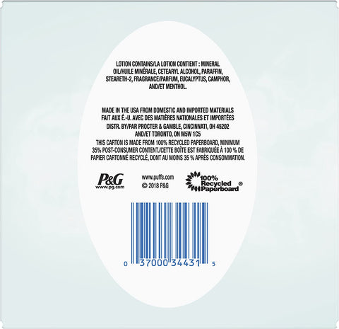 Image of Puffs Plus Lotion With The Scent of Vicks Facial Tissues; 6 cube Boxes included, 48 Tissues per Box