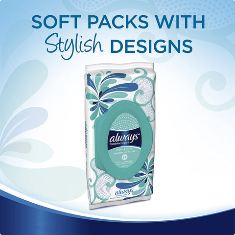 Image of Always Feminine Wipes, 0.498 Pound (Pack of 4)