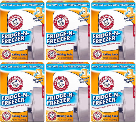 Image of Arm & Hammer baking Soda, Fridge-N-Freezer Pack, Odor absorber, 14 oz, Pack Of 6