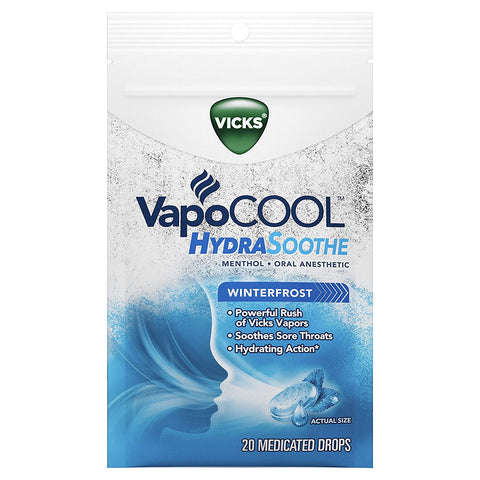 Image of Vicks VapoCOOL HydraSoothe Medicated Drops 20ct, Best Relief to Soothe Sore Throat Pain