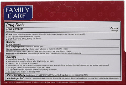 Image of 2 Pack Tolnaftate Cream USP 1% Antifungal Athlete's Foot Compare to Tinactin-1 OZ
