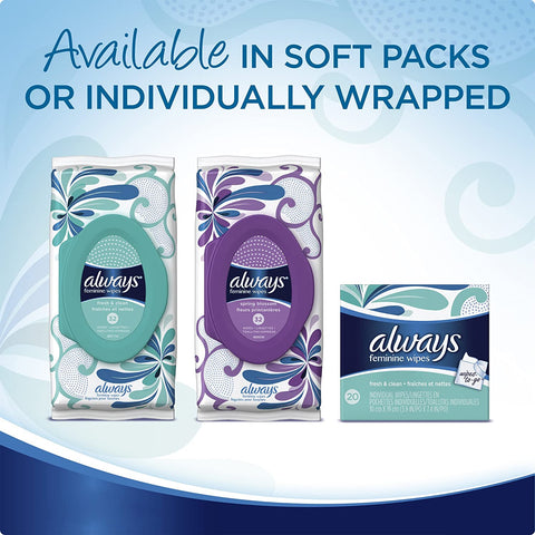 Image of Always Feminine Wipes, 0.498 Pound (Pack of 4)