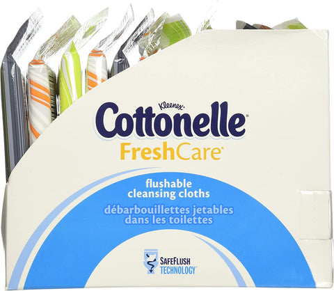 Image of Cottonelle Fresh Care Flushable Wipes, Travel Pack, 12 Travel Packs of 10 Cloths Each (120Ct)