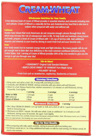 Image of Cream of Wheat, Original Stove Top, 2.5 Minutes, 28 Ounce Boxes (Pack of 4)