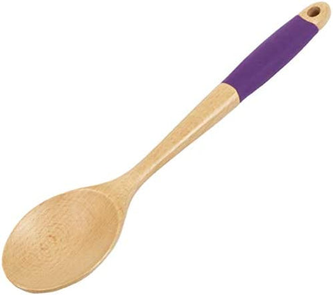 Image of Chef Craft Purple Wooden Spoon with Silicone Handle