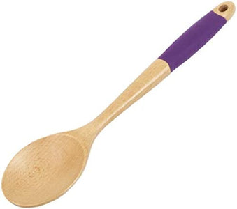 Chef Craft Purple Wooden Spoon with Silicone Handle