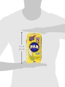 P.A.N. White Corn Meal – Pre-cooked Gluten Free and Kosher Flour for Arepas, 1 Kilogram (35 Ounces / 2 Pounds 3.3 Ounces)